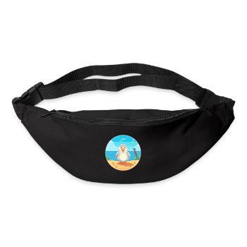 Oiseau Cartoon Yoga Plage Illustration D’été - Sac banane - noir - Devant