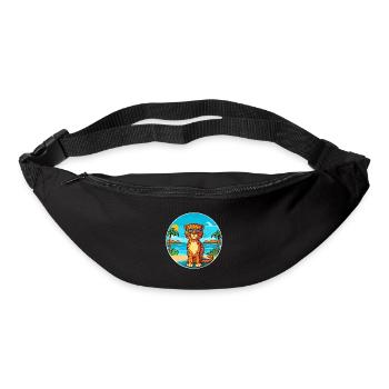 Leopard Watercolor Cartoon Kawaii Clipart Animal - Bum bag - black - Front