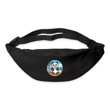 Panda Aquarell Karikatur Kawaii Clipart Tier - Gürteltasche - Schwarz - Vorne