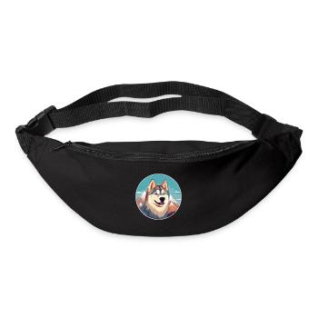 Alopekis Dog Breed Cartoon Kawaii Watercolor - Bum bag - black - Front