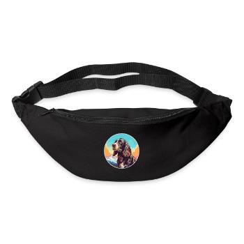 Field Spaniel Hunderasse Cartoon Kawaii Aquarell - Gürteltasche - Schwarz - Vorne