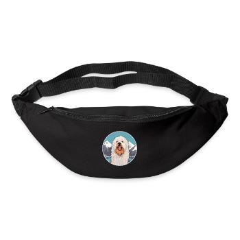 Puli chien race dessin animé Kawaii aquarelle - Sac banane - noir - Devant