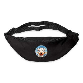Pumi Hunderasse Karikatur Kawaii Aquarell - Gürteltasche - Schwarz - Vorne