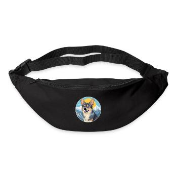Swedish Vallhund Dog Breed Cartoon Kawaii Watercol - Bum bag - black - Front