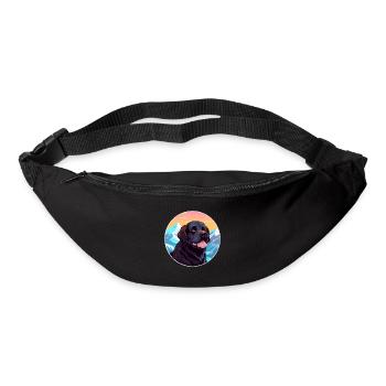 Seskar phoque chien race dessin animé Kawaii aquarelle - Sac banane - noir - Devant