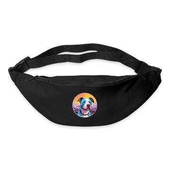 American PitBull Terrier race de chien Cartoon Kawaii - Sac banane - noir - Devant