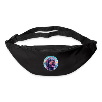 Barbet Dog Breed Cartoon Kawaii Watercolor - Bum bag - black - Front