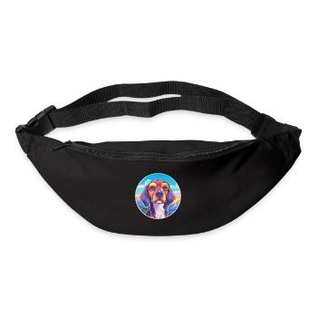 Deutsche Bracke Hunderasse Cartoon Kawaii Watercolo - Gürteltasche - Schwarz - Vorne