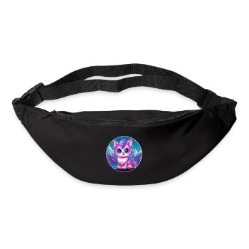 Pixie Cat Colorful Cartoon Watercolor Illustration - Bum bag - black - Front