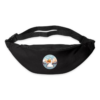 Canard Aquarelle Dessin Animé Kawaii Animal De Compagnie Coloré - Sac banane - noir - Devant