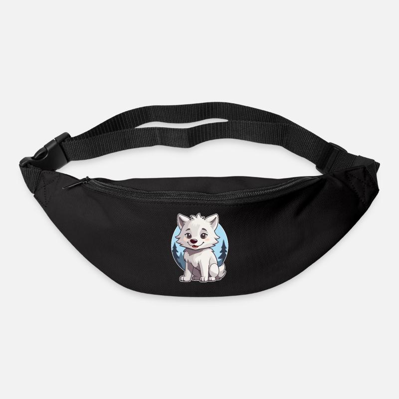 Niedlicher Wolf oder Hund Husky - Gürteltasche - Schwarz