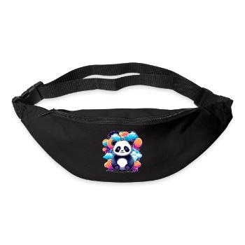 Dessin de panda - Sac banane - noir - Devant