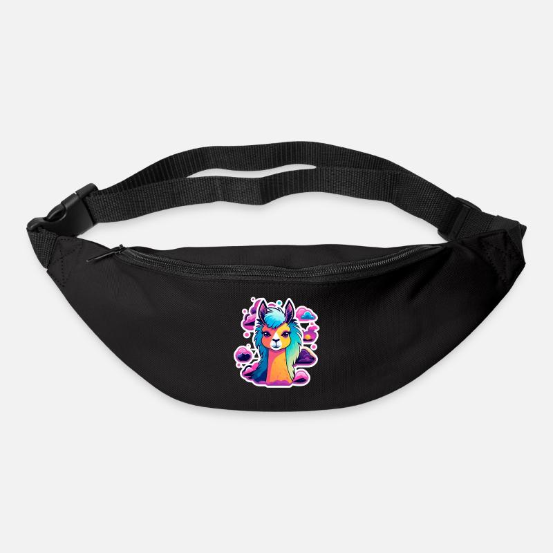 Lama Alpaka Illustration - Gürteltasche - Schwarz