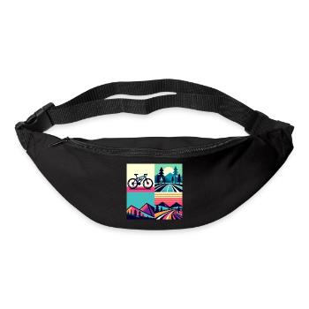 Retro Pop Cycle & Mountain Sunset - Bum bag - black - Front
