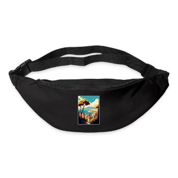 Antibes France Vintage Voyage Affiche WPA Souvenir - Sac banane - noir - Devant