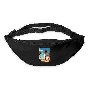 Faro Portugal Vintage voyage affiche WPA Souvenir - Sac banane - noir - Devant