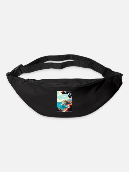 Rhodos Griechenland Dekoration Vintage Reiseposter WPA - Gürteltasche - Schwarz