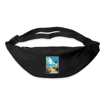 Île de Sylt Allemagne Vintage voyage affiche Souvenir - Sac banane - noir - Devant