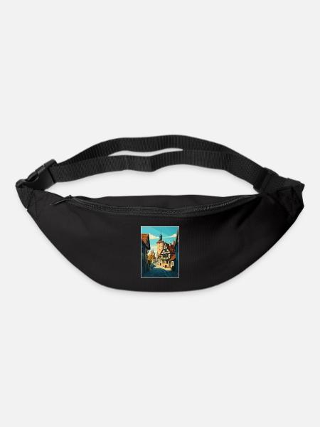 Rothenburg Deutschland Vintage Reiseposter Souvenir - Gürteltasche - Schwarz