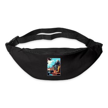 Strasbourg Decoration France Vintage Travel Poster - Bum bag - black - Front