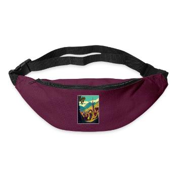 Transylvania Romania Village Room Travel Poster - Bum bag - burgundy - Front
