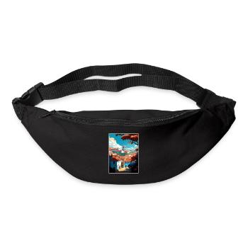 Tomar Portugal Vintage voyage affiche WPA Souvenir - Sac banane - noir - Devant