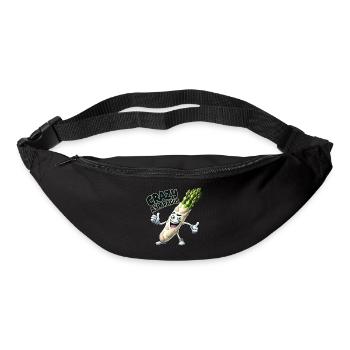 Crazy Veggies: Asparagus Bodybuilder Pro Thumbs Up - Gürteltasche - Schwarz - Vorne