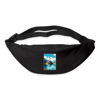 Lake Bled Slovenia Vintage Travel Poster Souvenir - Bum bag - black - Front