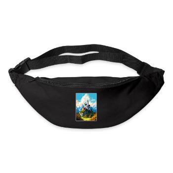 Château de Neuschwanstein Allemagne affiche de voyage - Sac banane - noir - Devant