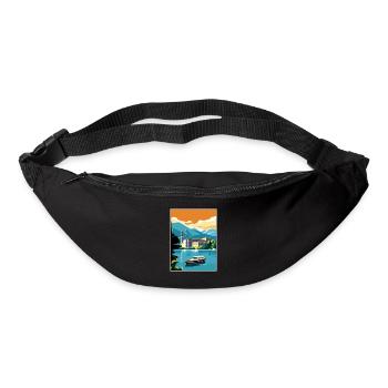 Lake Como Italy Decoration Vintage Travel Poster - Bum bag - black - Front