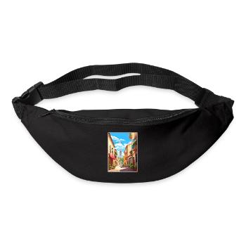 Perpignan France Affiche de voyage vintage Souvenir - Sac banane - noir - Devant