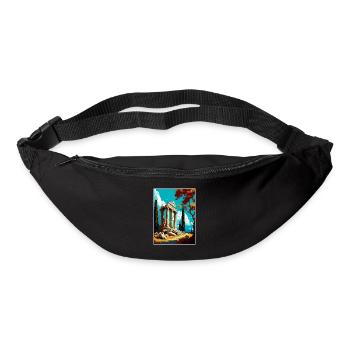 Olympi Griechenland Dekoration Vintage Reise Poster - Gürteltasche - Schwarz - Vorne