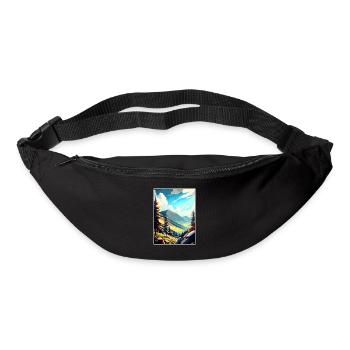 Krkonose République tchèque Affiche de voyage vintage WPA - Sac banane - noir - Devant