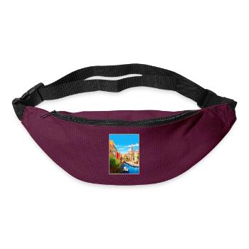 Cagliari Italien Vintage Reiseposter WPA Souvenir - Gürteltasche - Burgunderrot - Vorne