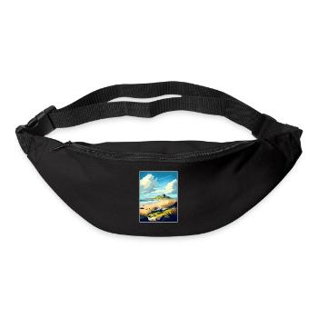 Bamburgh Castle Angleterre Vintage voyage affiche WPA - Sac banane - noir - Devant