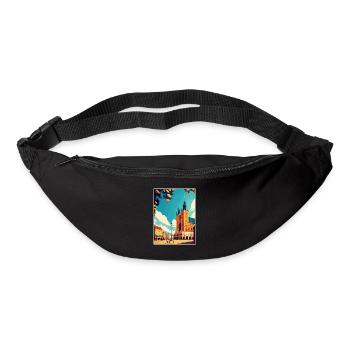 Cracovie Pologne Vintage voyage affiche WPA Souvenir - Sac banane - noir - Devant