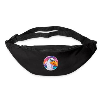 Albatross Watercolor Cartoon Kawaii Pet Animal Col - Bum bag - black - Front