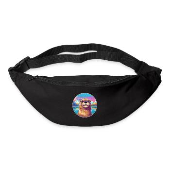 Biber Aquarell Karikatur Kawaii Haustier Tier Farbe - Gürteltasche - Schwarz - Vorne