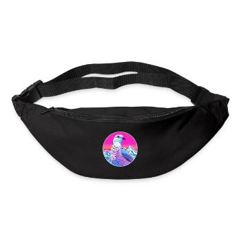 Pigeon Aquarelle Dessin Animé Kawaii Animal De Compagnie Colorf - Sac banane - noir - Devant