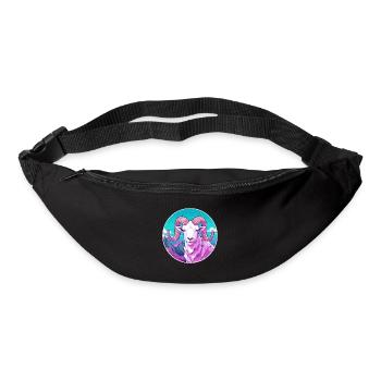 Widder Aquarell Karikatur Kawaii Haustier Tier Bunt - Gürteltasche - Schwarz - Vorne