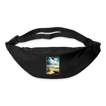 West Bay, Angleterre, Affiche de voyage vintage, Souvenir - Sac banane - noir - Devant