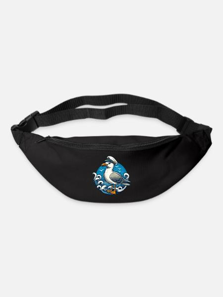 MÖWE KAPITÄN MÜTZE MEER WELLEN MARITIM BLAU ANKER - Gürteltasche - Schwarz