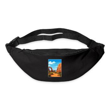 Parc national des Arches Utah Affiche de voyage Vintage - Sac banane - noir - Devant