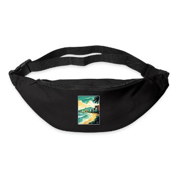 Waikiki Beach Hawaii Vintage Travel Poster WPA Art - Bum bag - black - Front