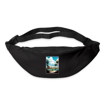 Boca Raton Floride Vintage voyage affiche Souvenir - Sac banane - noir - Devant