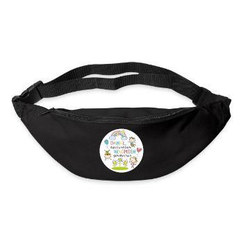 Spruch Kita-Abschied - Wachsen - Kinder Regenbogen - Gürteltasche - Schwarz - Vorne
