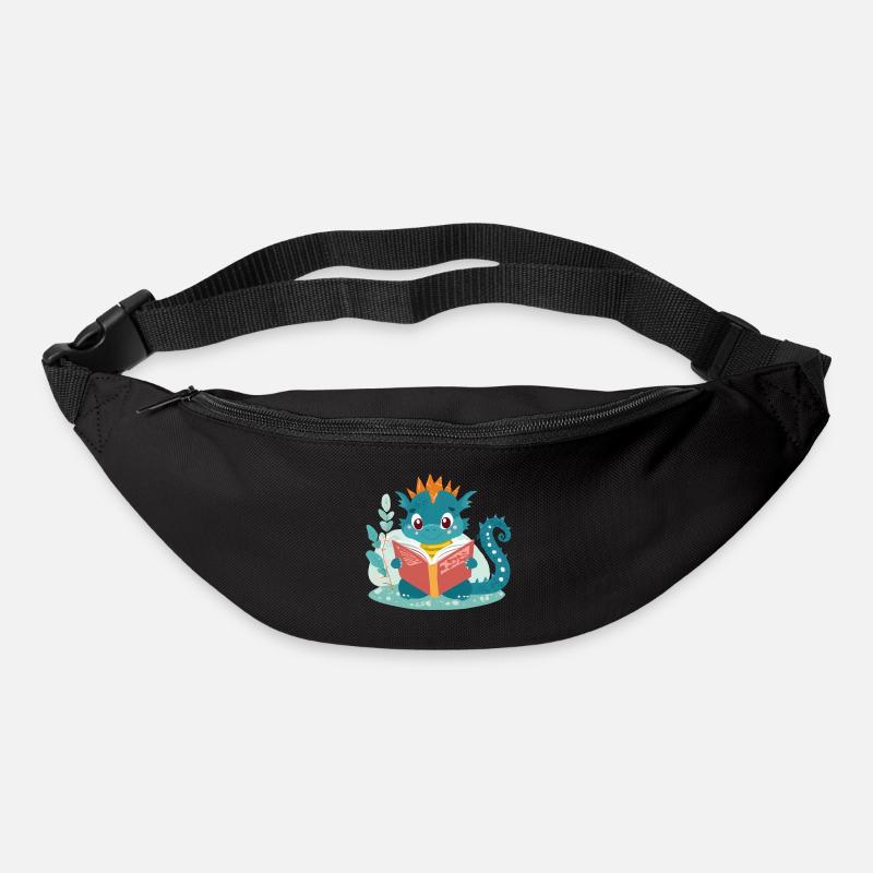 Kleiner Drache mit Buch - Gürteltasche - Schwarz