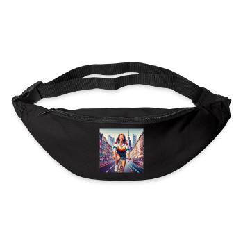 Varsovie Cyclisme Retro Girl Style iconique des années 80 - Sac banane - noir - Devant