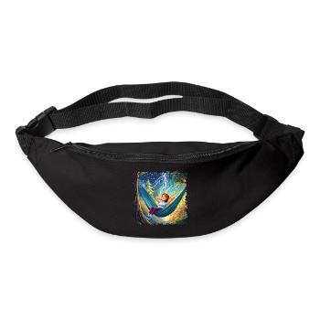 Mädchen auf Hängematte, chillen, mit Blitzen - Gürteltasche - Schwarz - Vorne