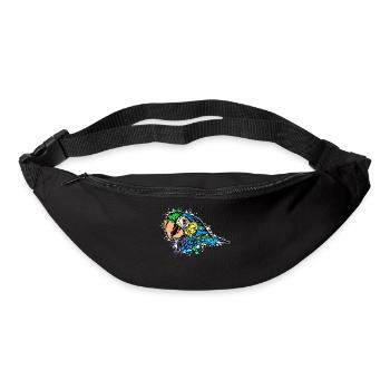 Papagei Vogel Tier Zoo Vogelliebhaber Afrika - Gürteltasche - Schwarz - Vorne